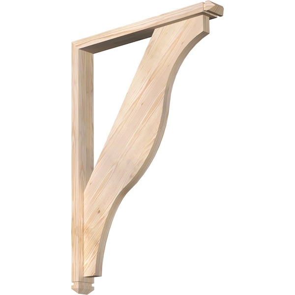 Ekena Millwork Funston Arts and Crafts Smooth Bracket w/ Offset Brace, Douglas Fir, 3 1/2"W x 28"D x 40"H BKT0402X28X40FST03SDF - main